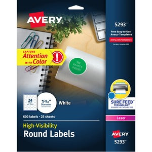 1.66" Round White Laser Labels 710-591