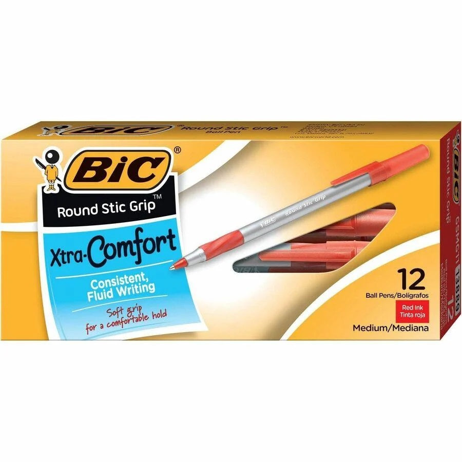 Bic Grip Stick Red Med 729-669