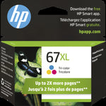HP 67XL High Yield Tri-color Original Ink Cartridge, HEW 3YM58AN#140 Jerrol's Supplies