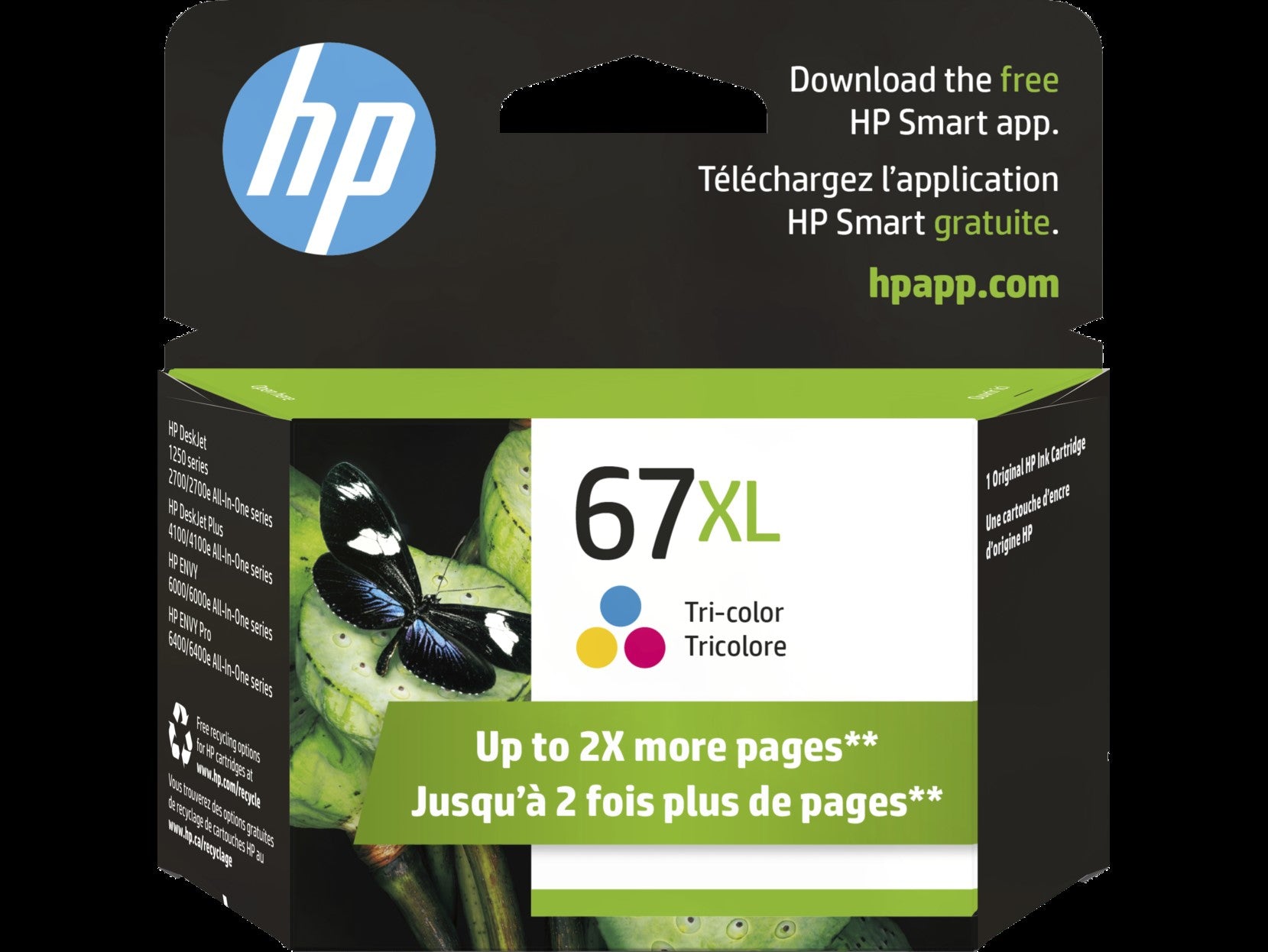 HP 67XL High Yield Tri-color Original Ink Cartridge, HEW 3YM58AN#140 Jerrol's Supplies