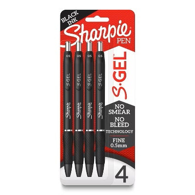 .5Mm Sharpie S-Gel Black 4Pk 781-162