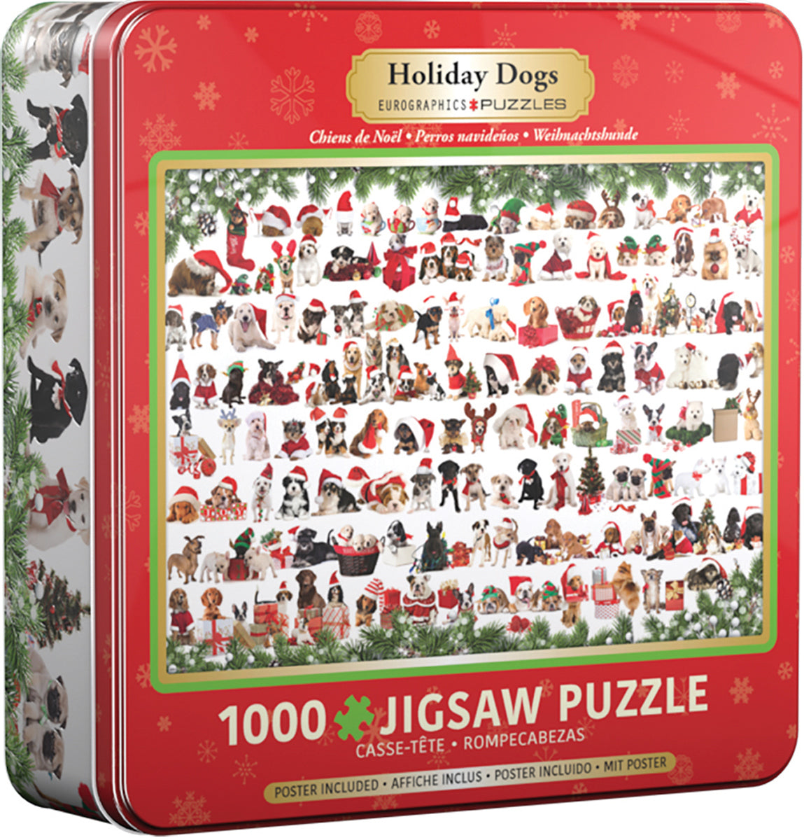 Holiday Dogs Tin 1000 Piece Puzzle - Eurographics 8051-0939