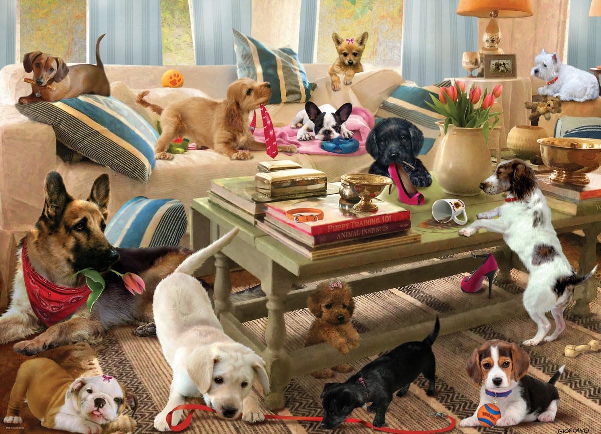 Eurographics Living Room Pups 300 Xl Piece Jigsaw Puzzle - Giordano. Bob 20 8300-6149_24f70650-e1f0-42a4-80ce-5b0c1b6c5779