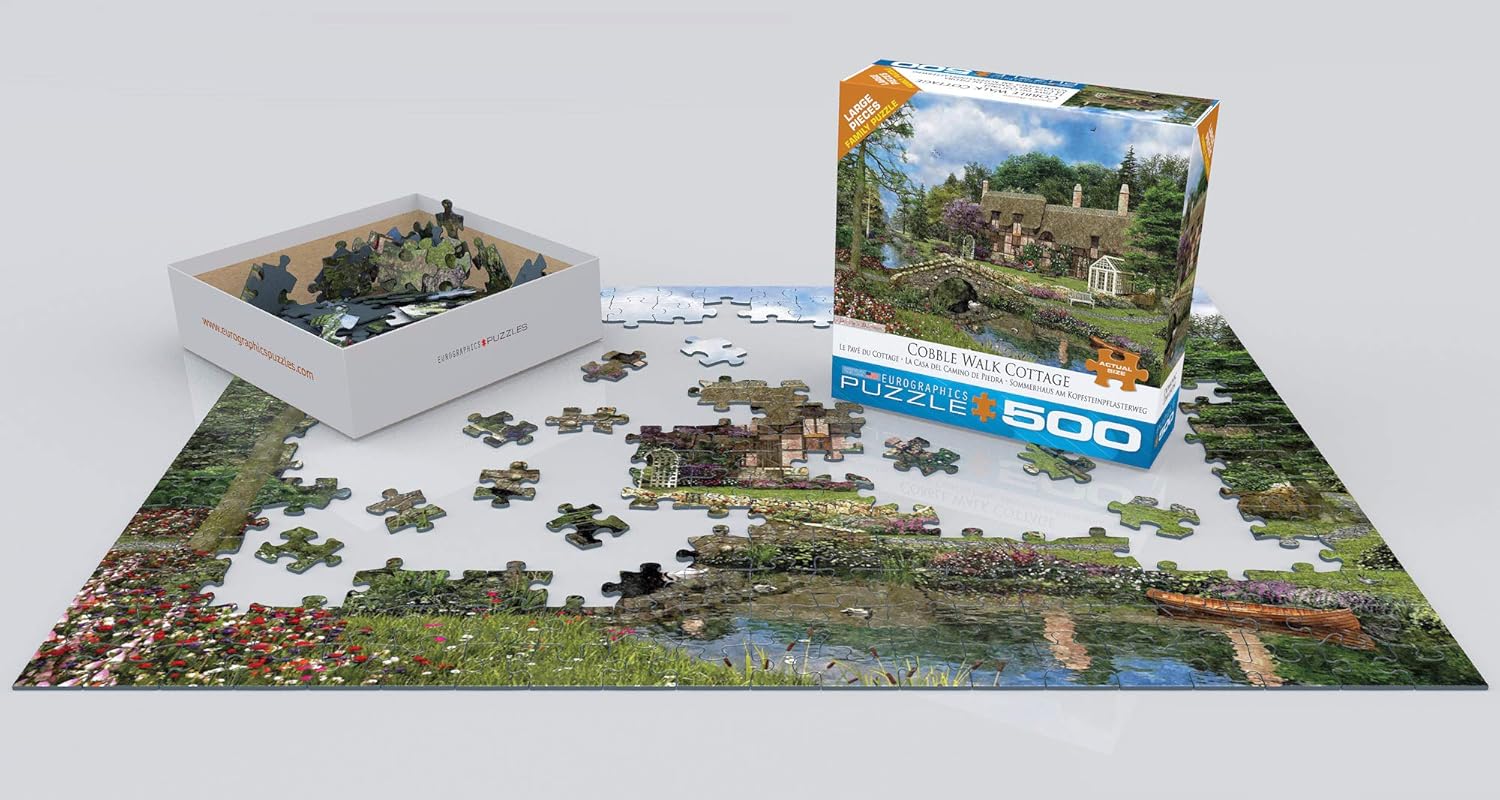 Cobble Walk Cottage 500 Large Piece Jigsaw Puzzle - Davison. Dominic 8500-0457_2