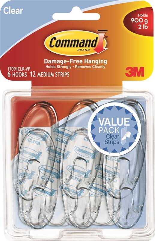 Medium Hooks, W/Adhesive 861-893