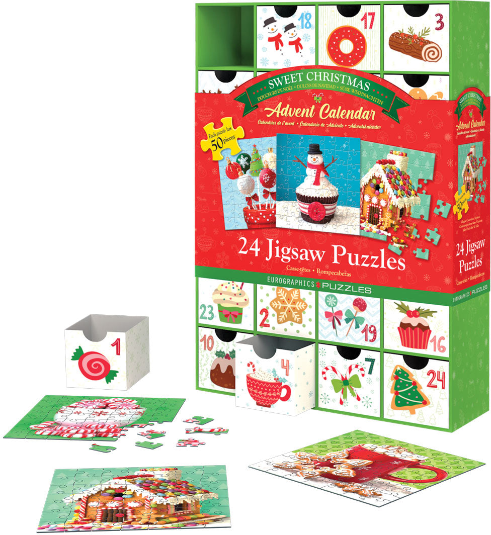 Eurographics Sweet Christmas Advent Calendar 24 Mini Puzzles 8924-5666