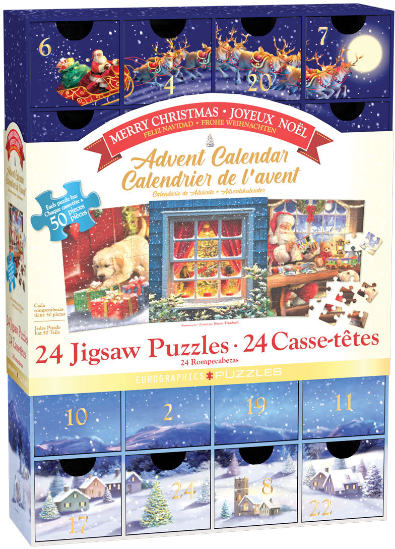Eurographics Merry Christmas Advent Calendar 24 Mini Puzzles 8924-5735