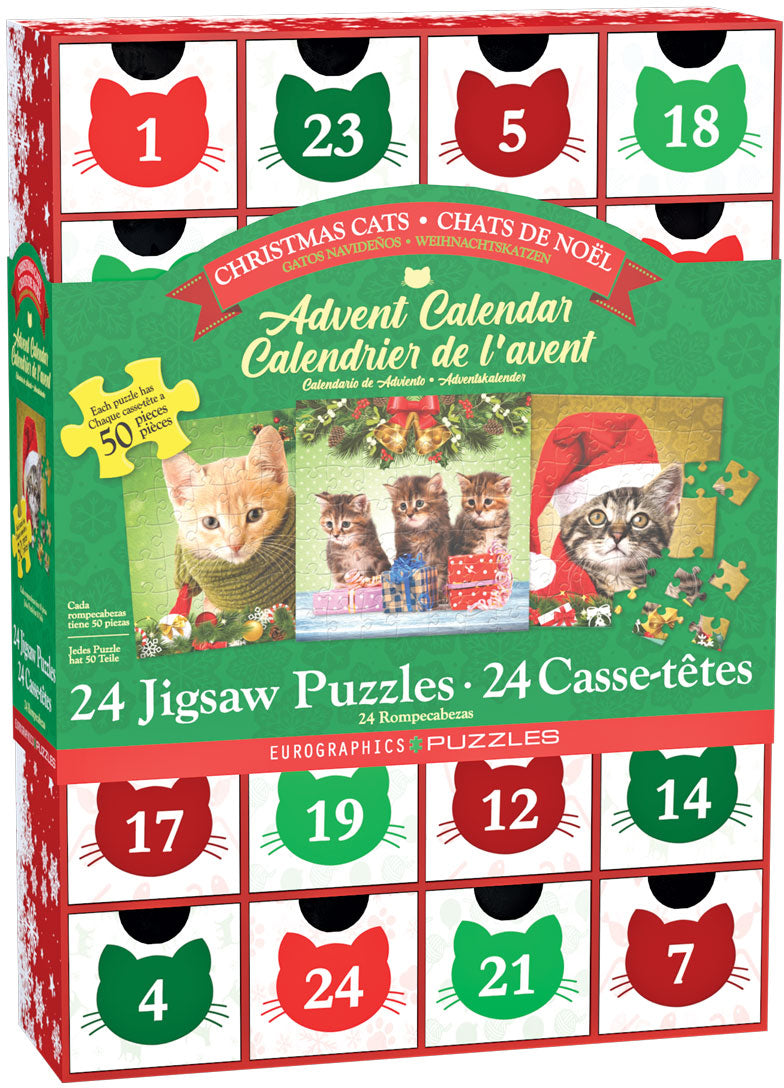 Eurographics Christmas Cats Advent Calendar 24 Mini Puzzles 8924-5737