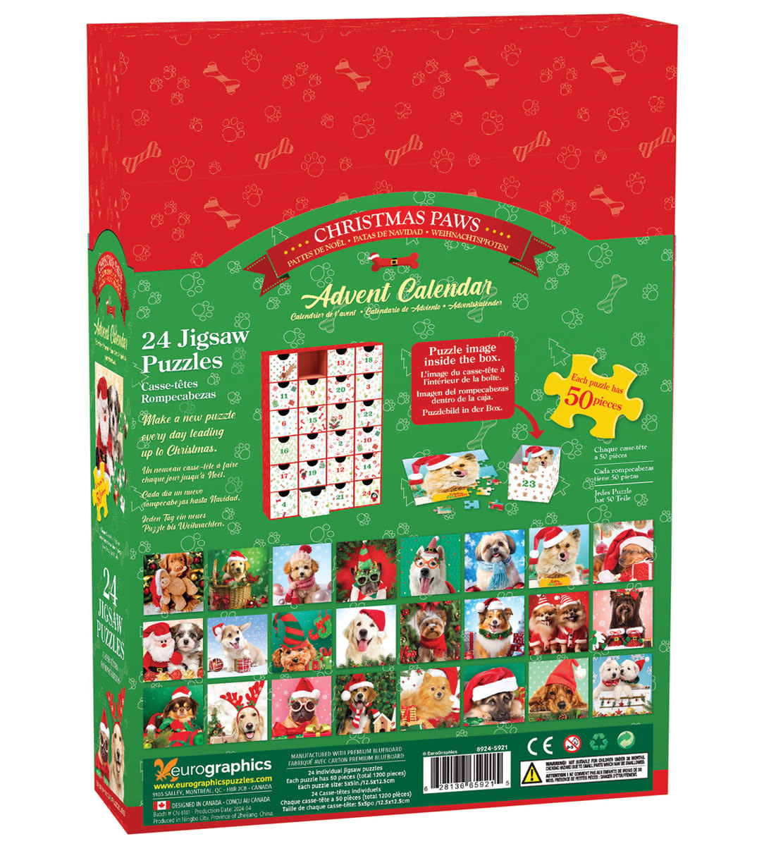 Christmas Paws Advent Calendar Puzzles - Eurographics 8924-5921_1