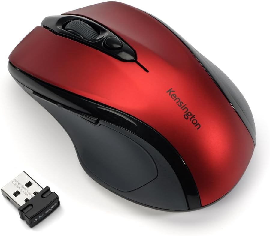 Kensington Pro Fit Mid-Size Wireless Mouse, Ruby Red (K72422Am) 897-342