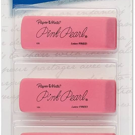 3 Pack Carded Pink Erasers 903-653