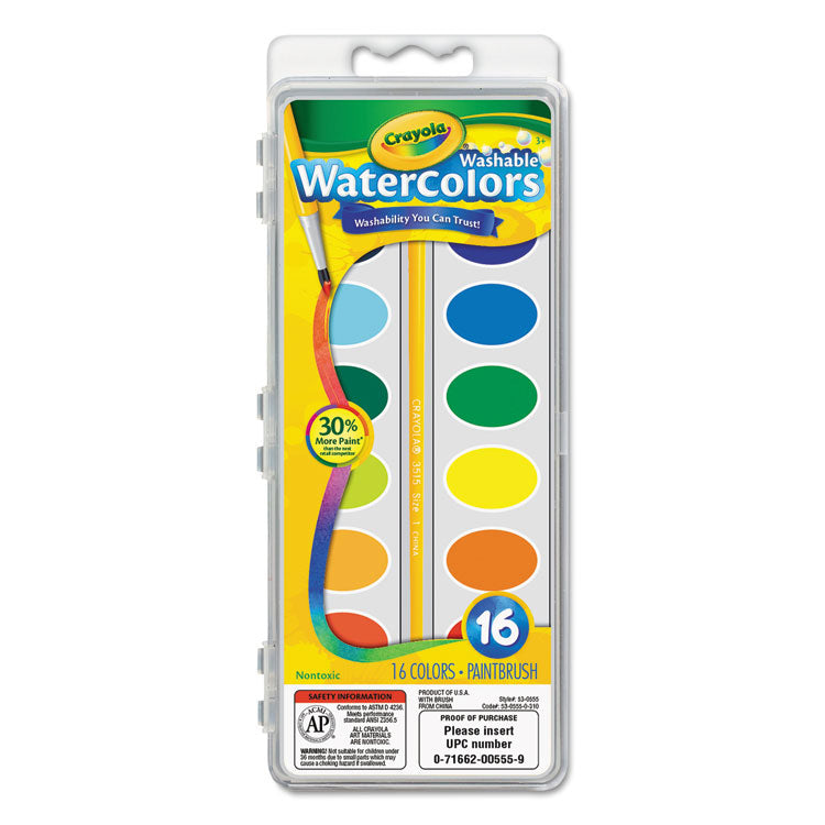16 Crayola Watercolor Washable 909-458