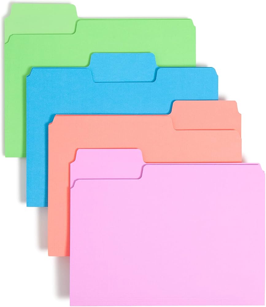 Glow File Folders, 1/3Cut 11Pt Pack Of 24 965-844
