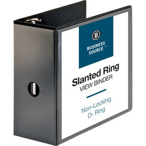 5" D Ring Clear View Black Three 3 Ring Binder 975-729