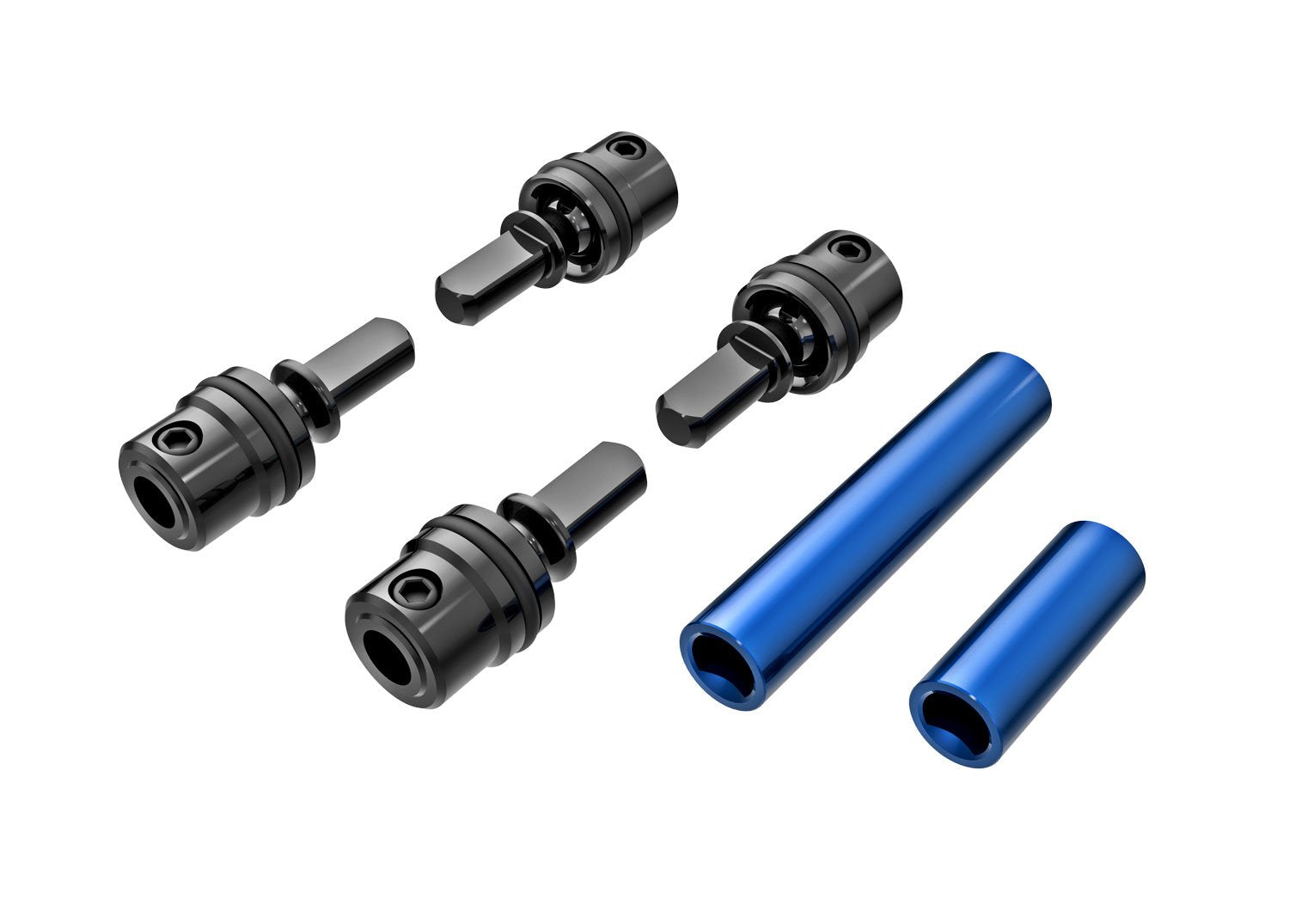 Traxxas Driveshafts Center Male (Steel) (4)/ Driveshafts Center Female 6061-T6 9751-BLUE