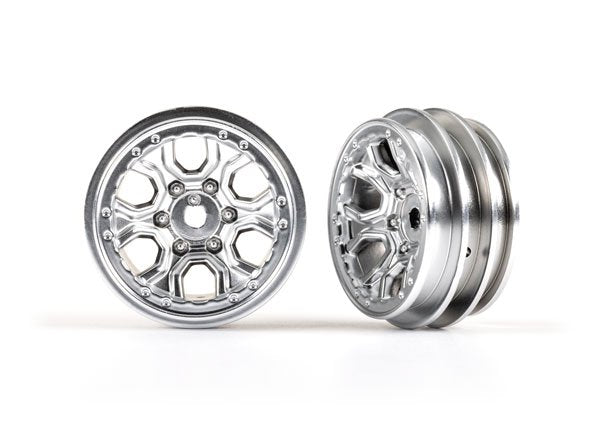 Traxxas 9770-Satin Wheels, 1.0" (Satin Chrome) (2) Trx4-M 9770-SATIN