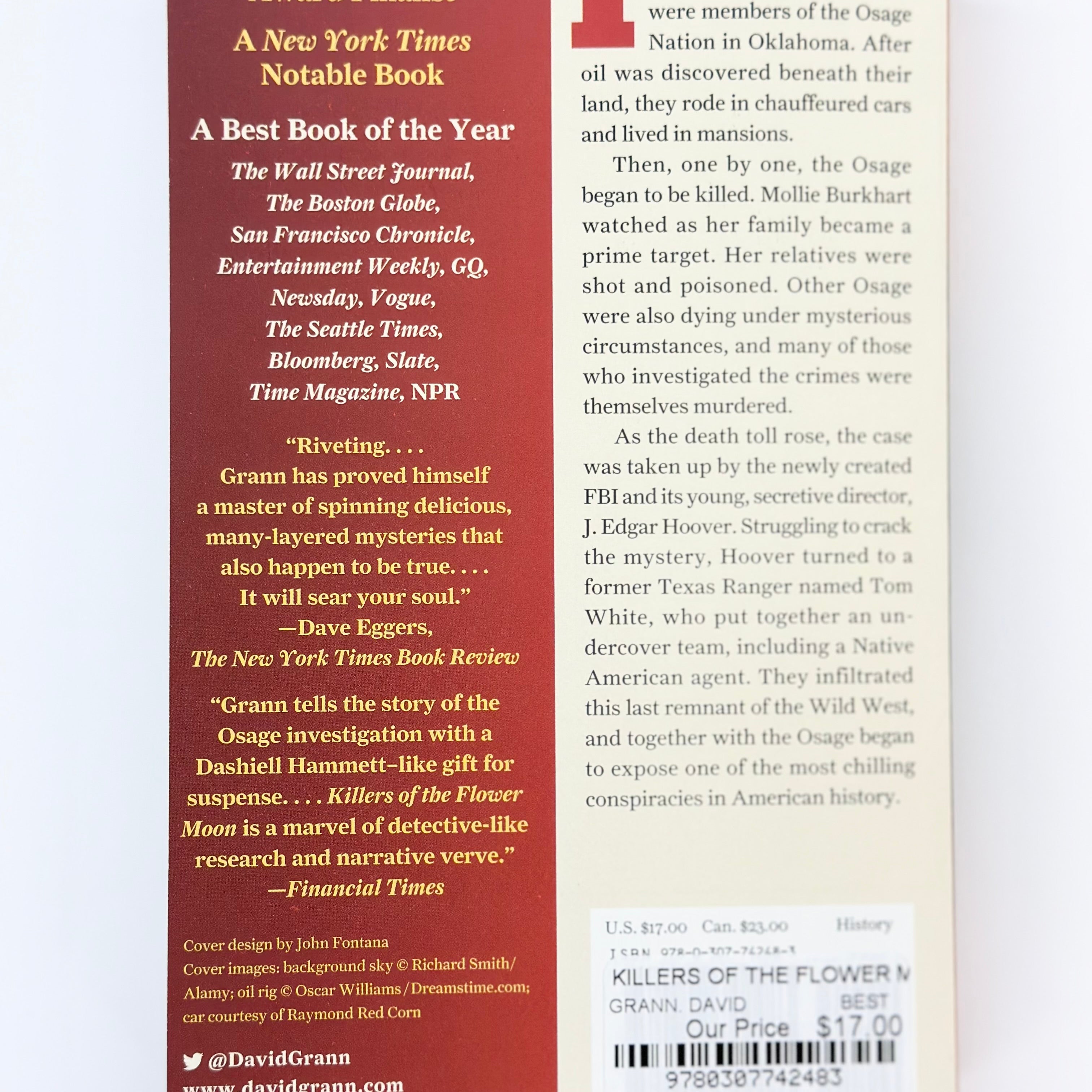 Killers Of The Flower Moon: The Osage Murders And The Birth Of The Fbi by Grann. 9780307742483_1