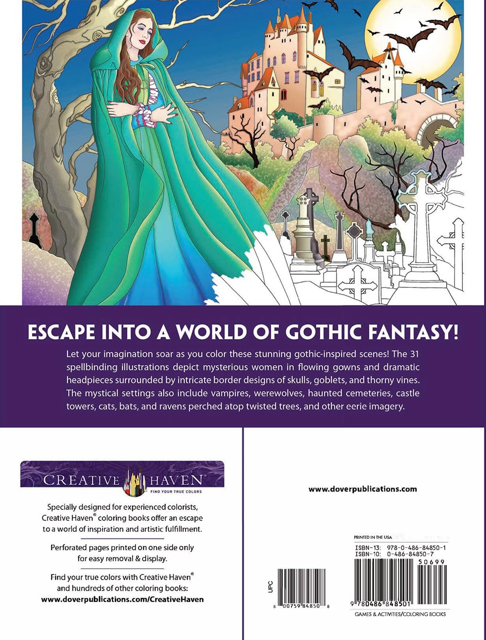 Creative Haven Gothic Fantasy Coloring Book by Noble. Marty 9780486848501_1