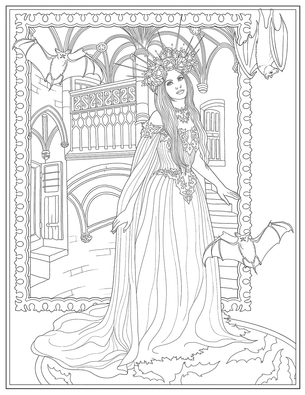 Creative Haven Gothic Fantasy Coloring Book by Noble. Marty 9780486848501_5