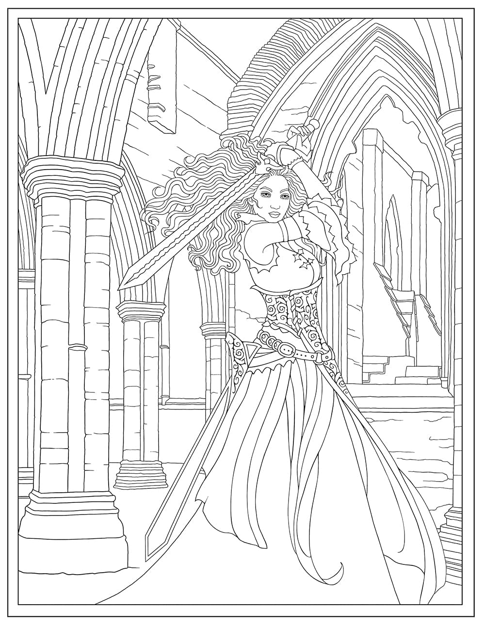 Creative Haven Gothic Fantasy Coloring Book by Noble. Marty 9780486848501_6