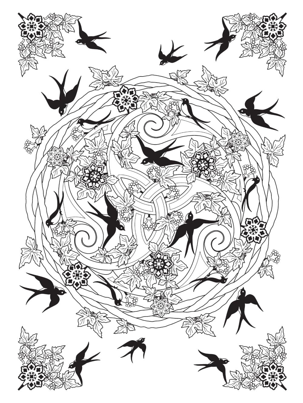 Creative Haven Celtic Nature Designs Coloring Book by Buziak. Cari 9780486850191_6