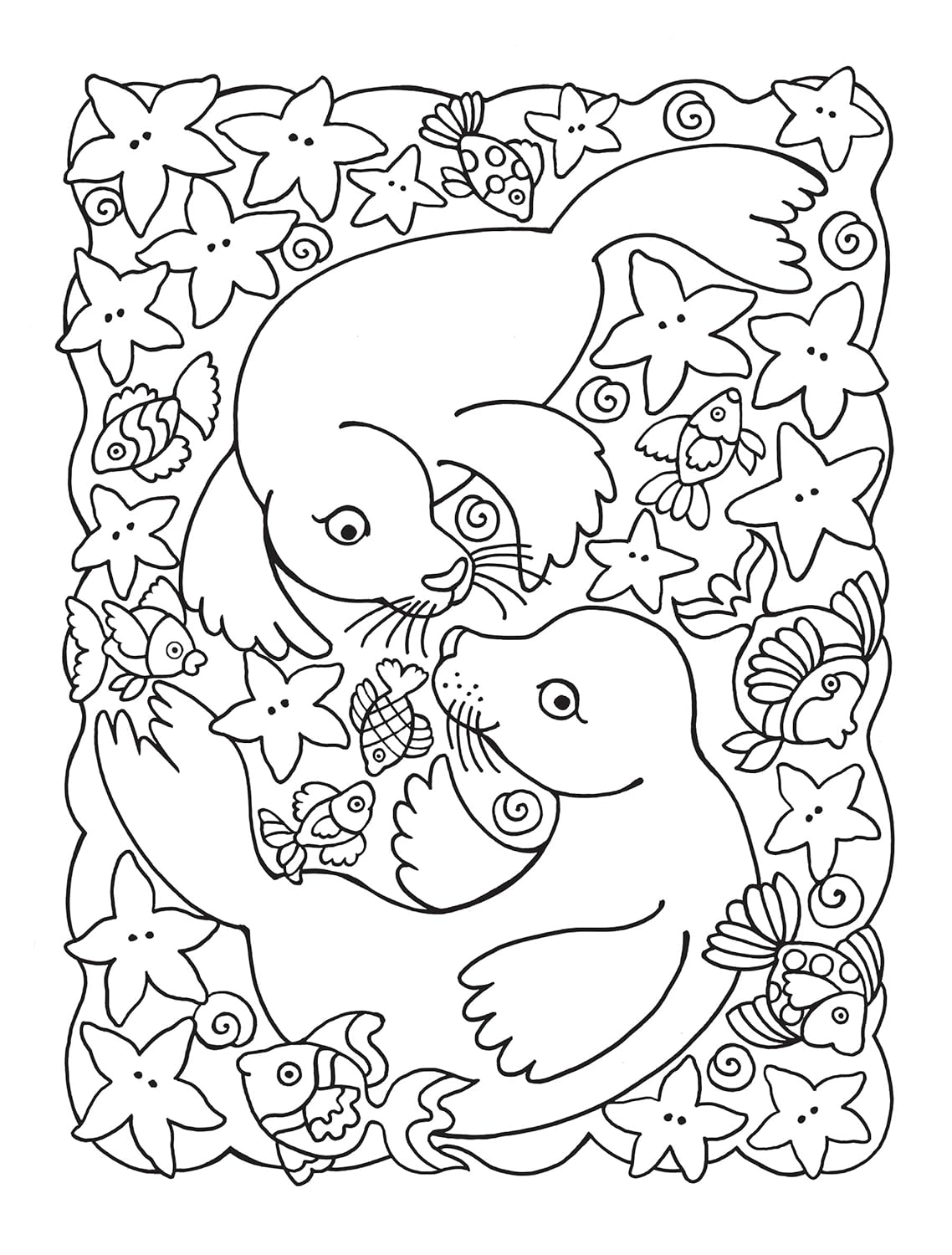 Super Cute Sea Life Coloring Book/Color By Number by Dahlen. Noelle 9780486850238_4