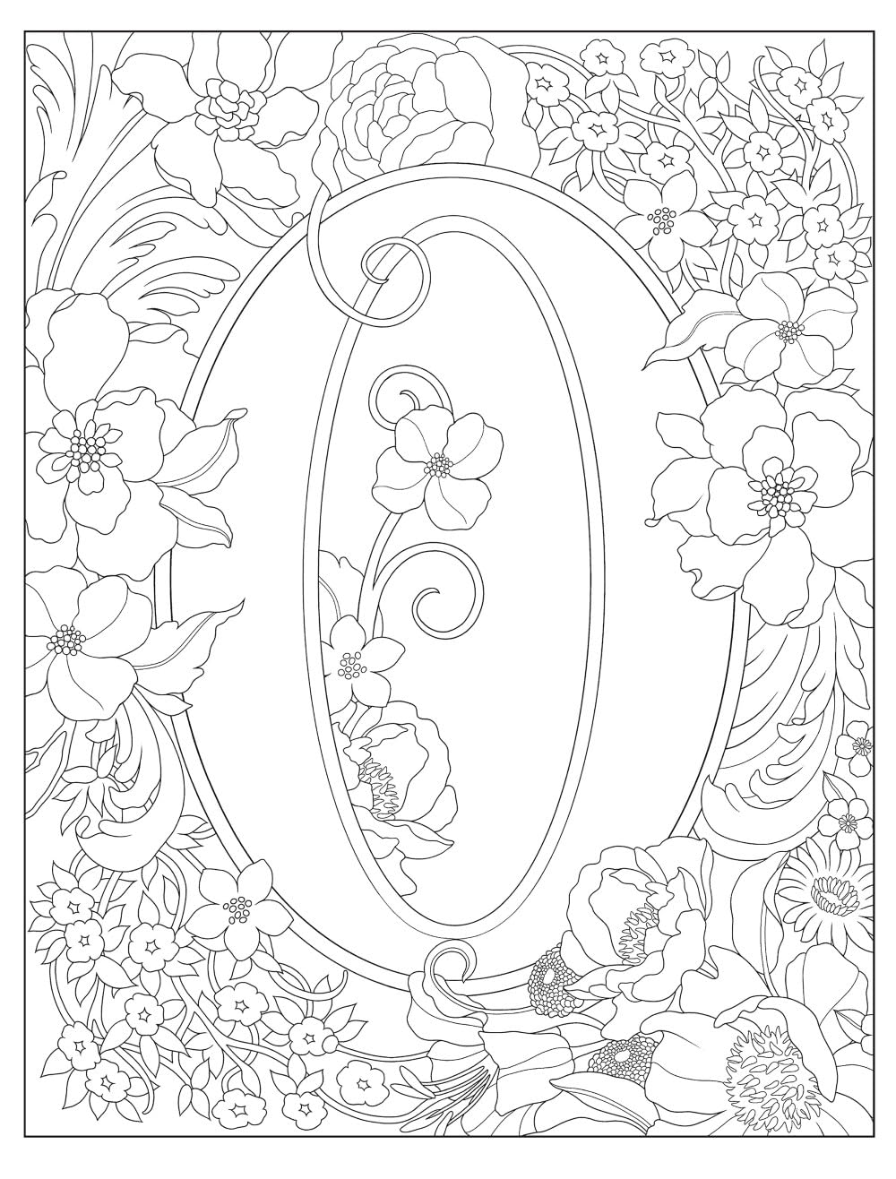 Creative Haven Beautiful Floral Alphabet Design Coloring Book by Noble. Marty 9780486850559_4