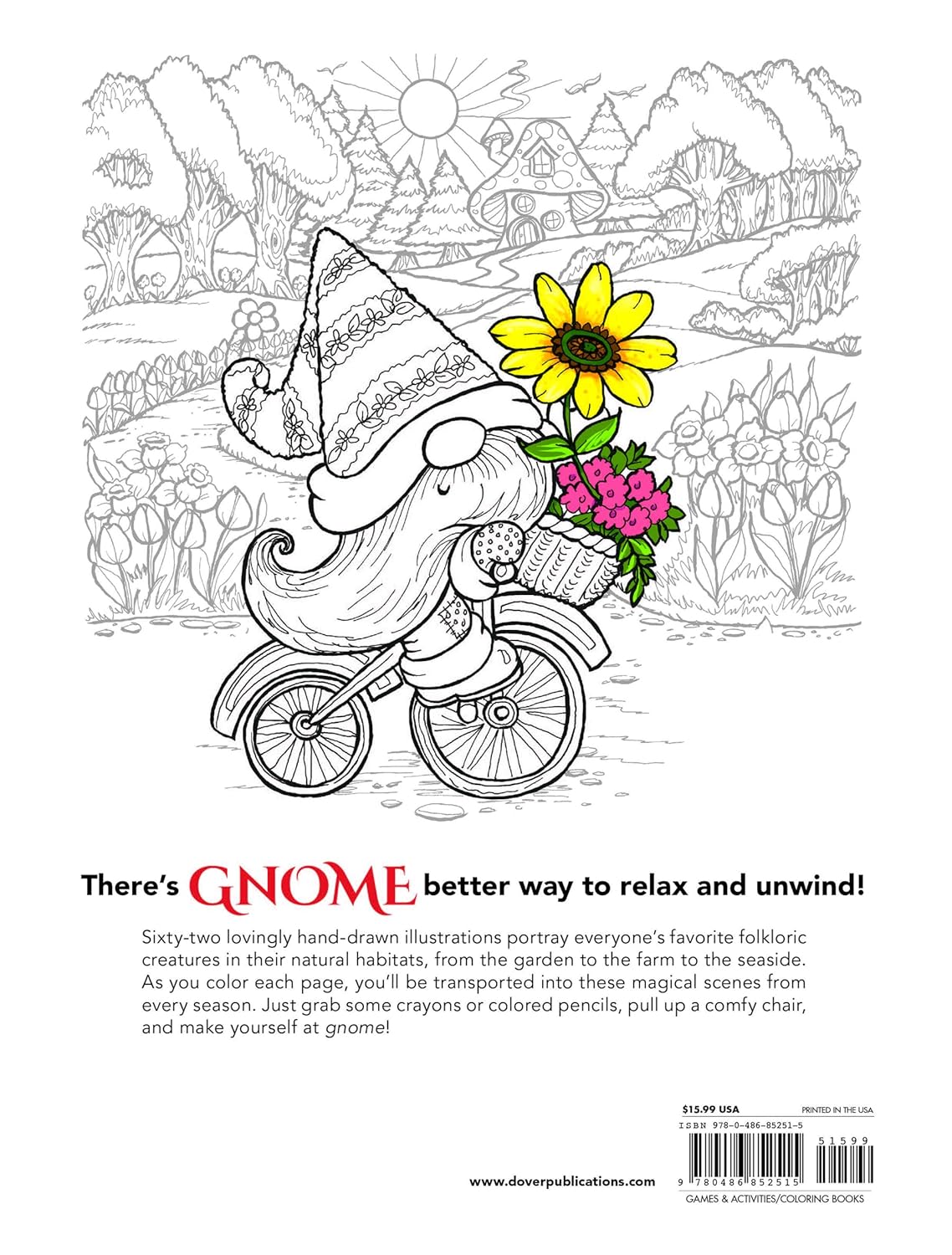 Whimsical Gnomes Coloring Book by Goodridge. Teresa 9780486852515_1