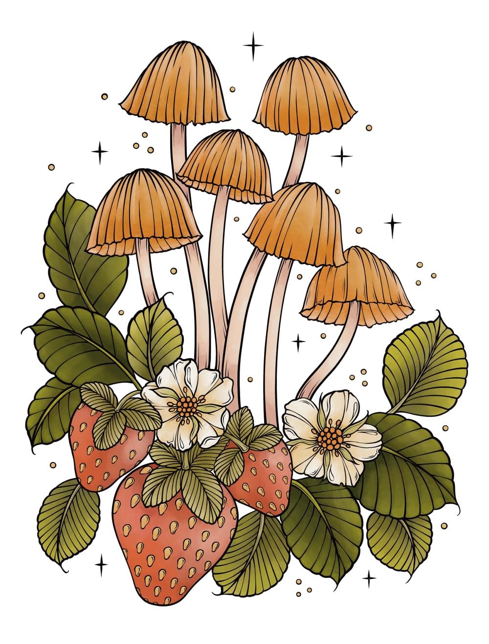 Creative Haven The Art Of Mushrooms Coloring Book by Konetzki. Hannah 9780486853093_2