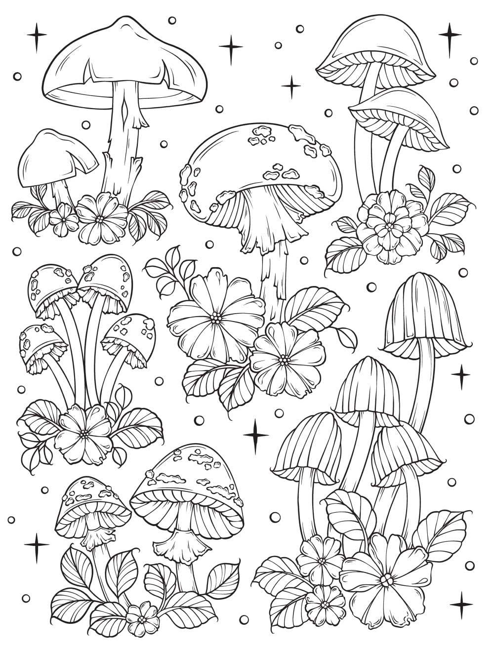 Creative Haven The Art Of Mushrooms Coloring Book by Konetzki. Hannah 9780486853093_3