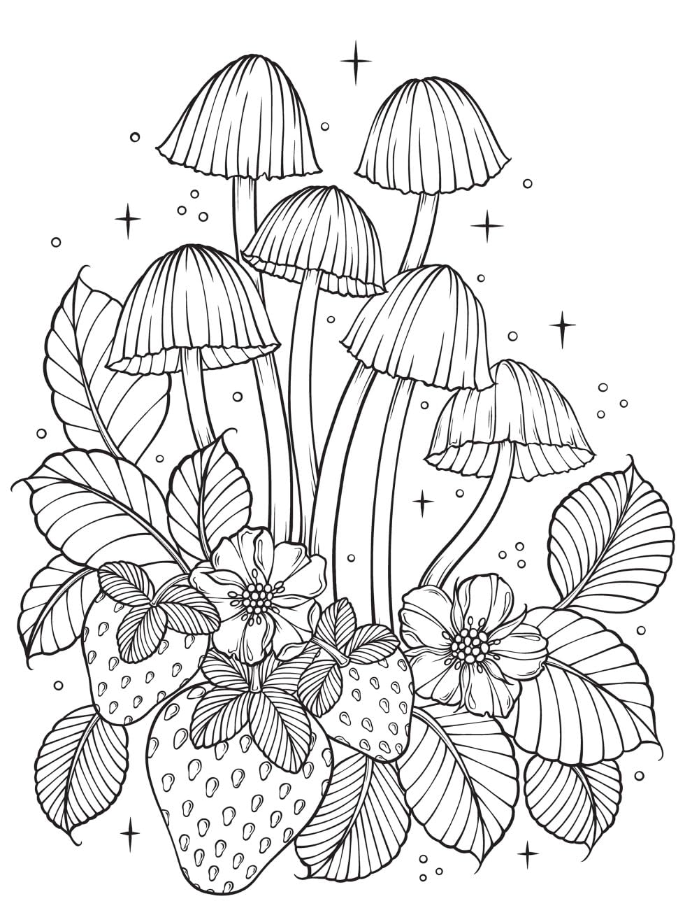 Creative Haven The Art Of Mushrooms Coloring Book by Konetzki. Hannah 9780486853093_6