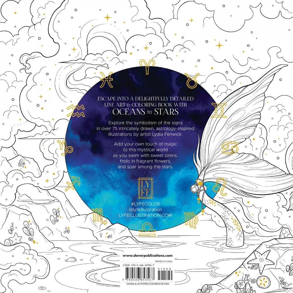 Oceans To Stars: An Astrology Art & Coloring Book by Fenwick. Lydia 9780486853567_1