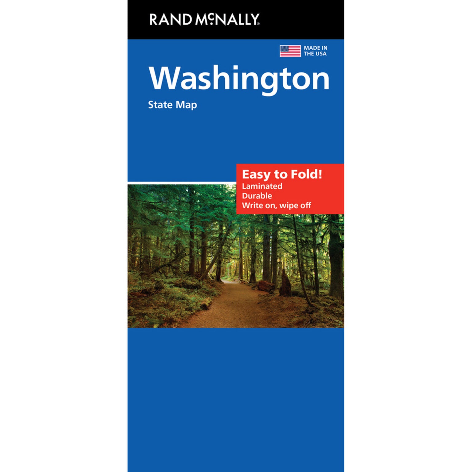 Washington State Laminated Map Easy Fold - Rand Mcnally 9780528028250