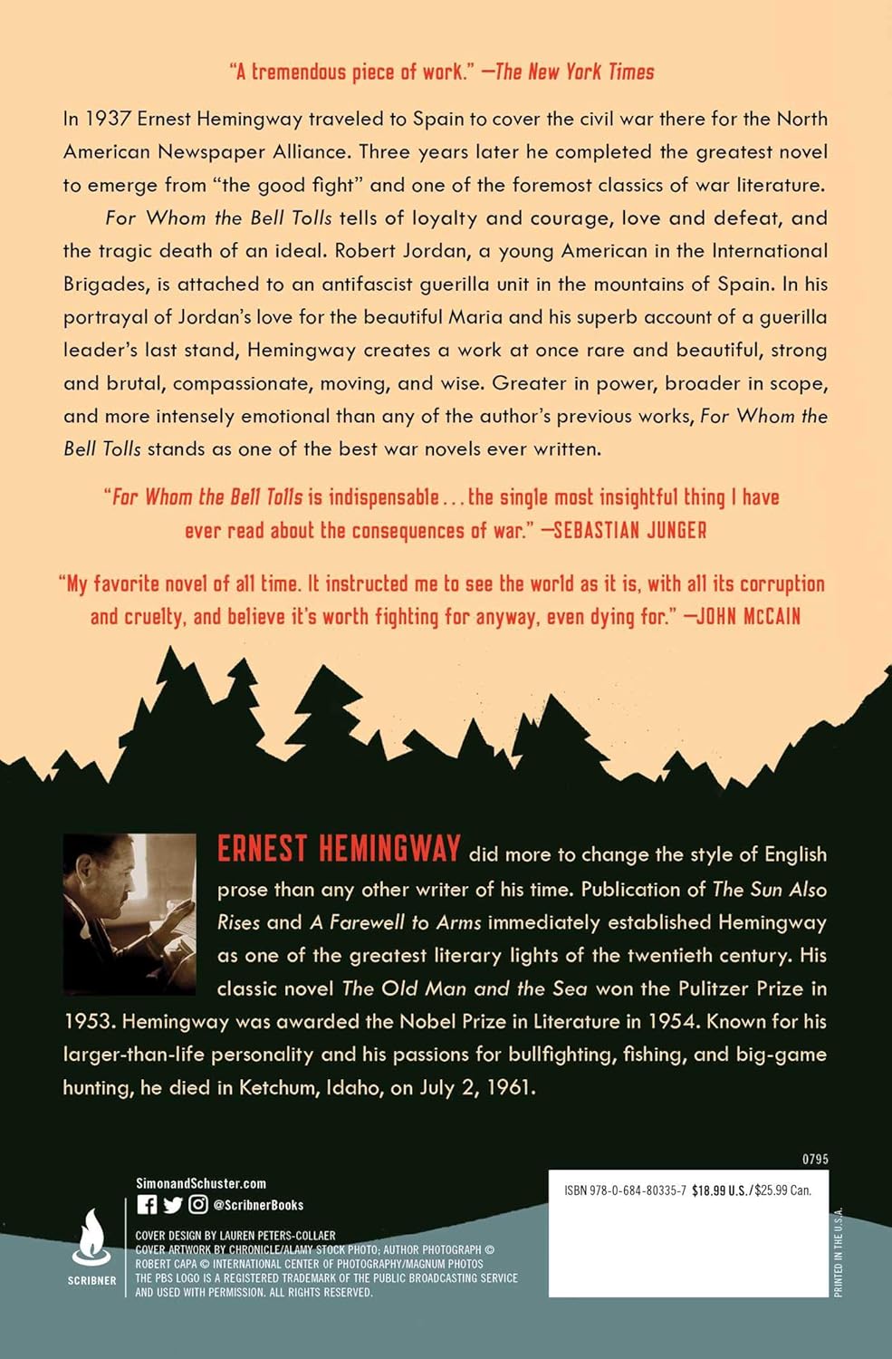 For Whom The Bell Tolls by Hemingway. Ernest 9780684803357_1