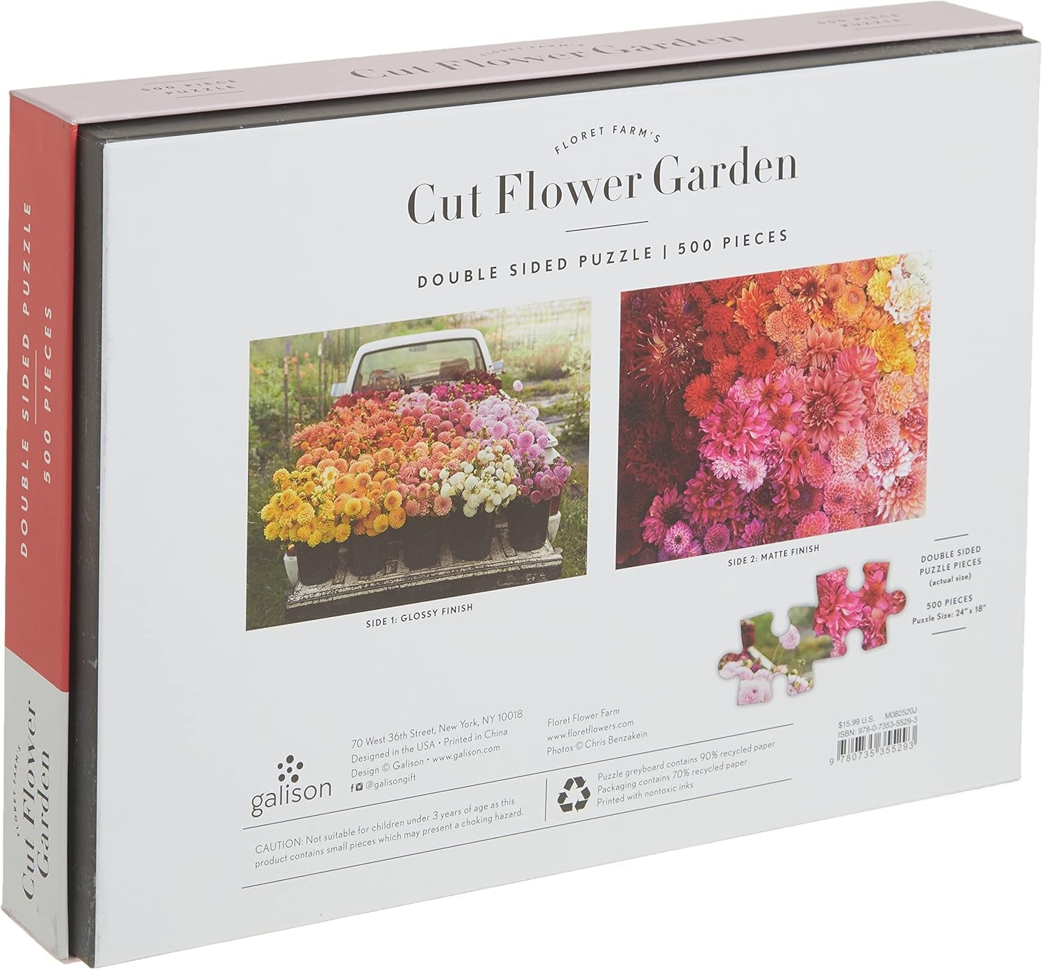 Floret Farms's Cut Flow Garden 2-Side 500 Piece Jigsaw Puzzle by Mcmenemy. Sarah 9780735355293_1