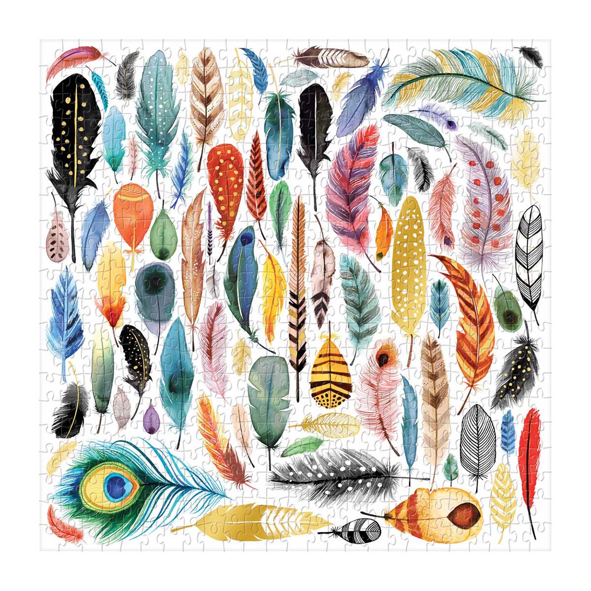 Feathers 500 Piece Foil Puzzle - Galison 9780735357822_1