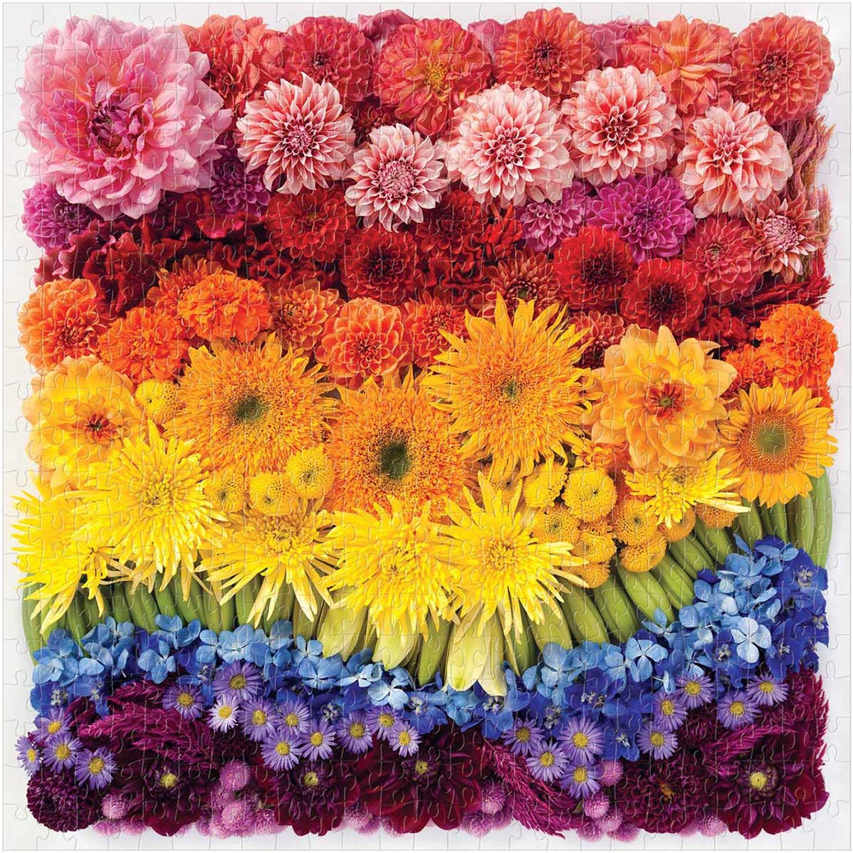 Rainbow Summer Flowers 500 Piece Jigsaw Puzzle - Galison 9780735361430