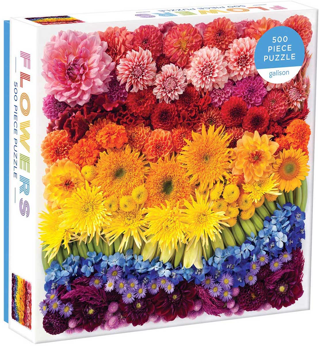 Rainbow Summer Flowers 500 Piece Jigsaw Puzzle - Galison 9780735361430_1
