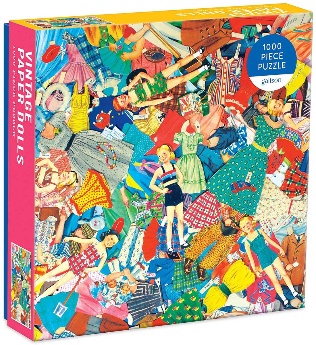 Vintage Paper Dolls 1000 Piece Puzzle In Square Box - Galison 9780735362642_1