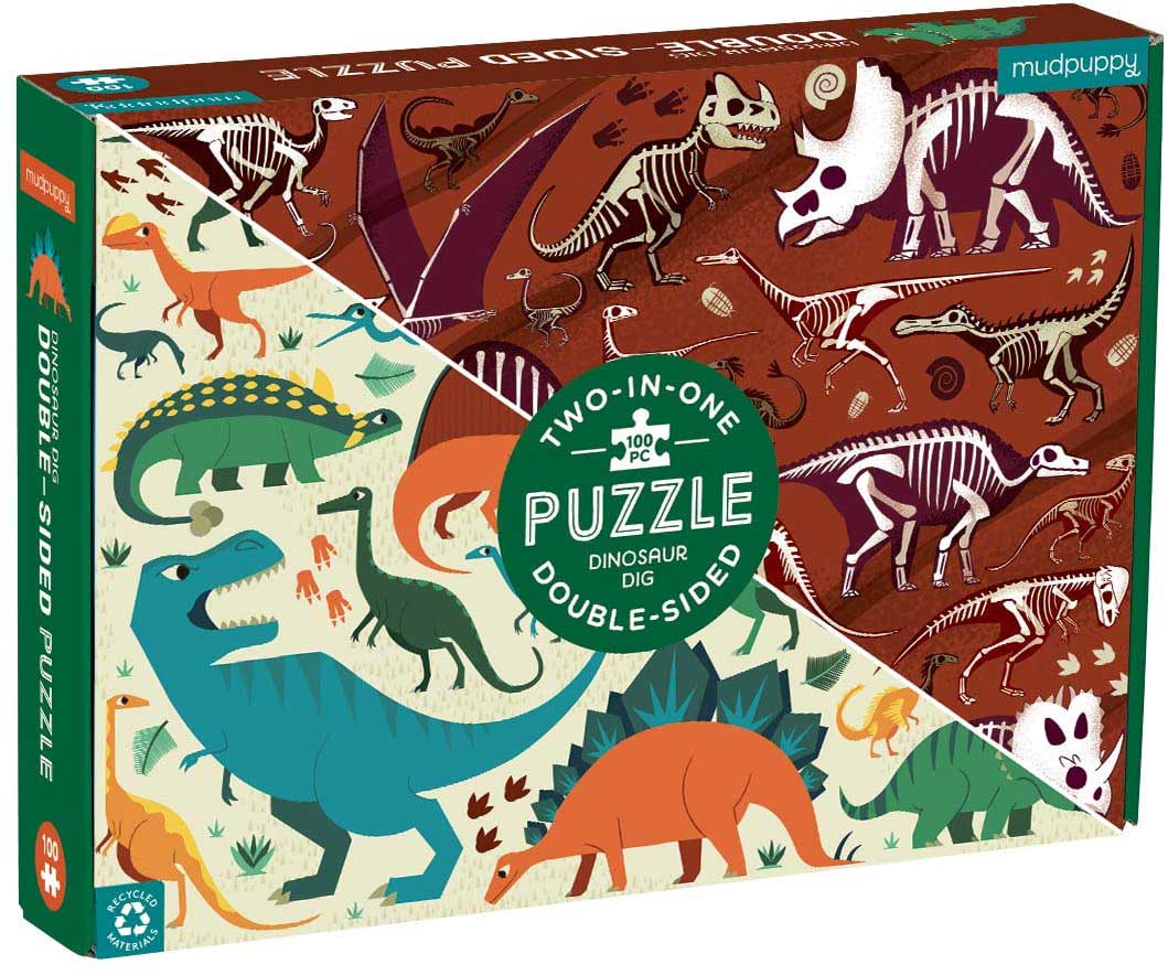 Dinosaur Dig 100 Piece Double-Sided Jigsaw Puzzle - Peskimo 9780735363731