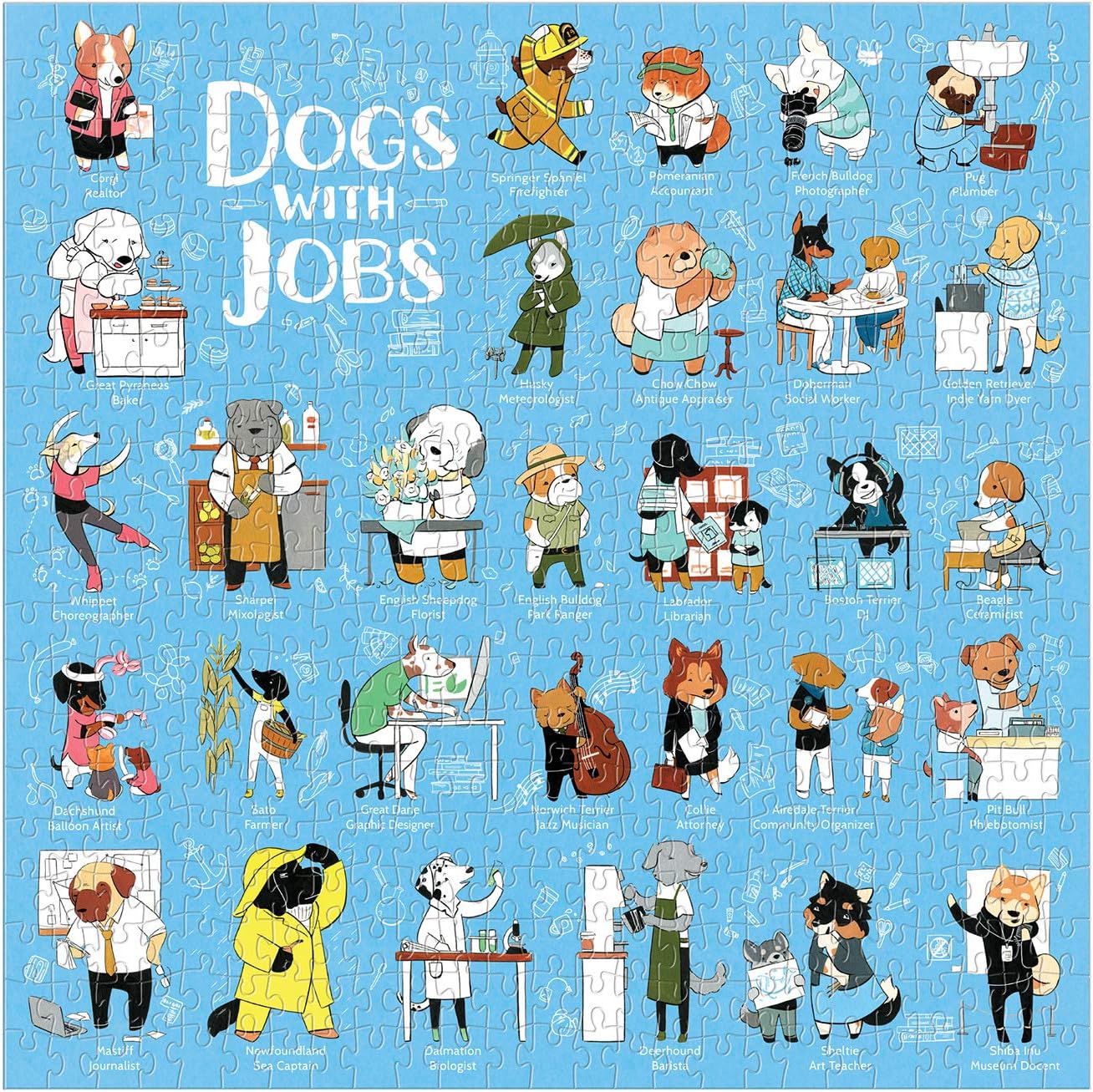 Dogs With Jobs 500 Piece Puzzle - Galison 9780735364820_1