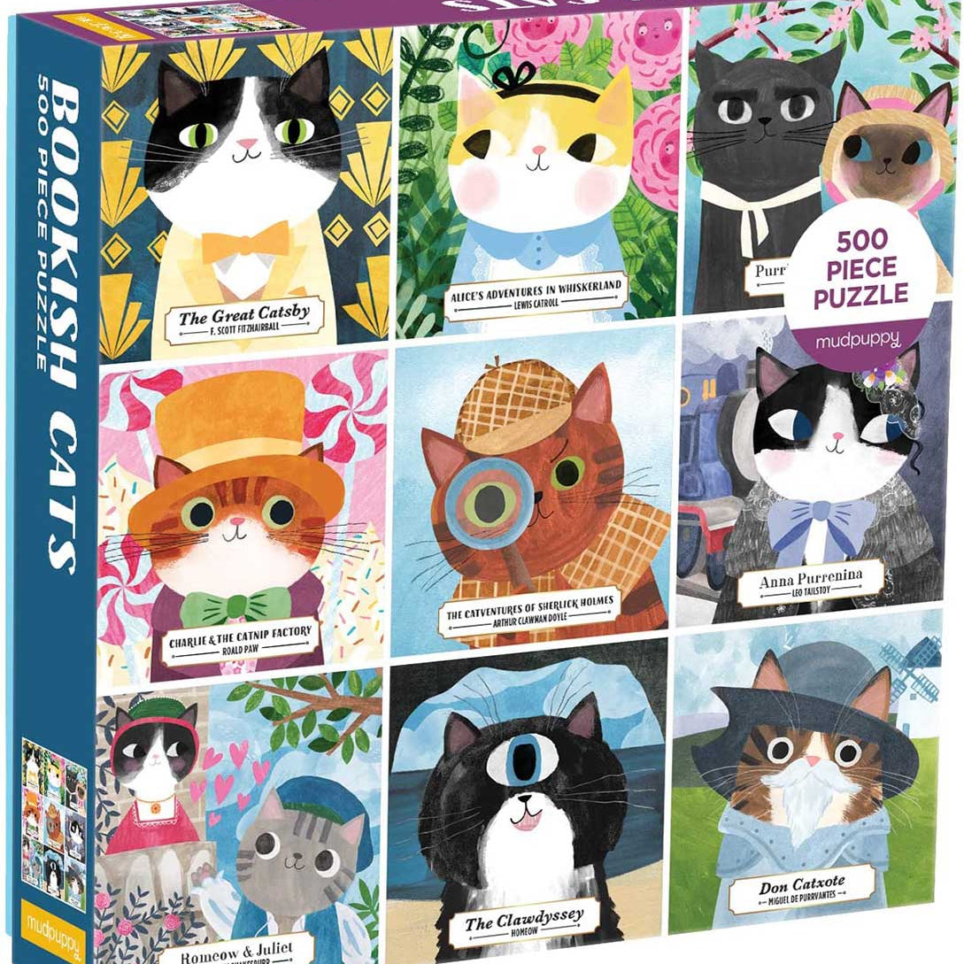 Bookish Cats 500 Piece Jigsaw Puzzle - Mudpuppy 9780735364905_1