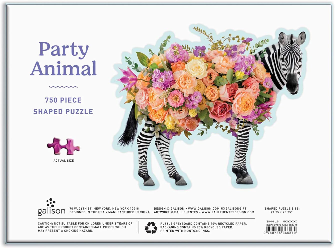 Party Animal 750 Pc Shaped Jigsaw Puzzle - Galison 9780735366879_2