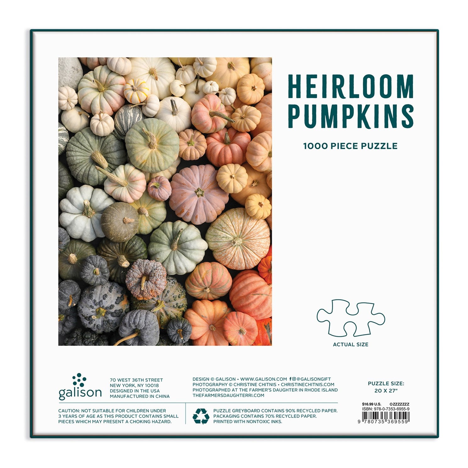 Heirloom Pumpkins 1000-Piece Jigsaw Puzzle by Chitnis. Christine