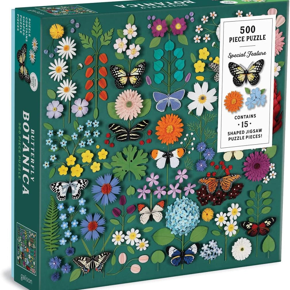 Butterfly Botanica 500 Piece Jigsaw Puzzle With Shaped Pieces by Herrera. Diana 9780735369702