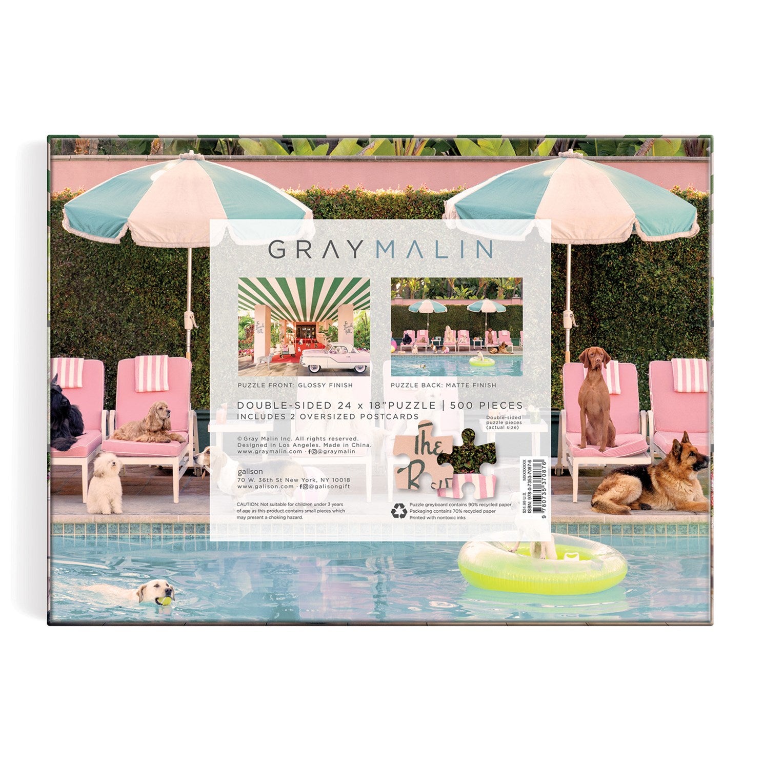 The Dogs At Beverly Hills Hotel 500 Piece Double-Sided Jigsaw Puzzle - Malin. G 20 9780735370876_1