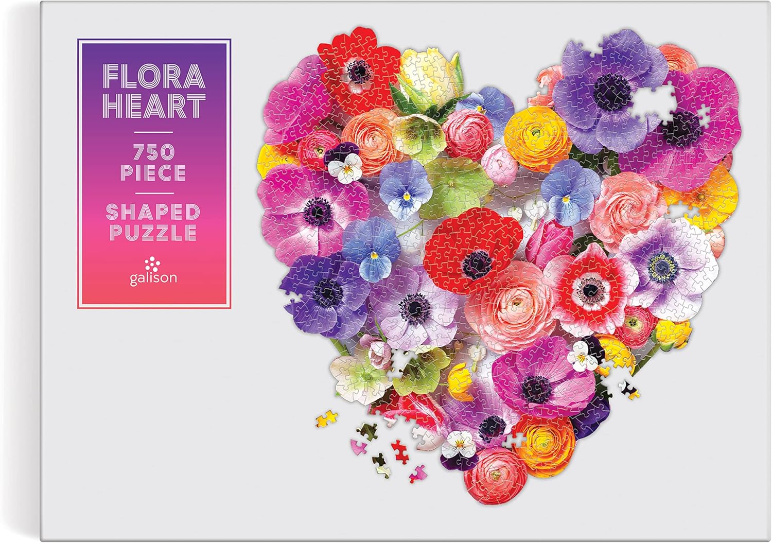 Flora Heart 750 Piece Shaped Jigsaw Puzzle by Ream. Julie Seabrook 9780735373358_3