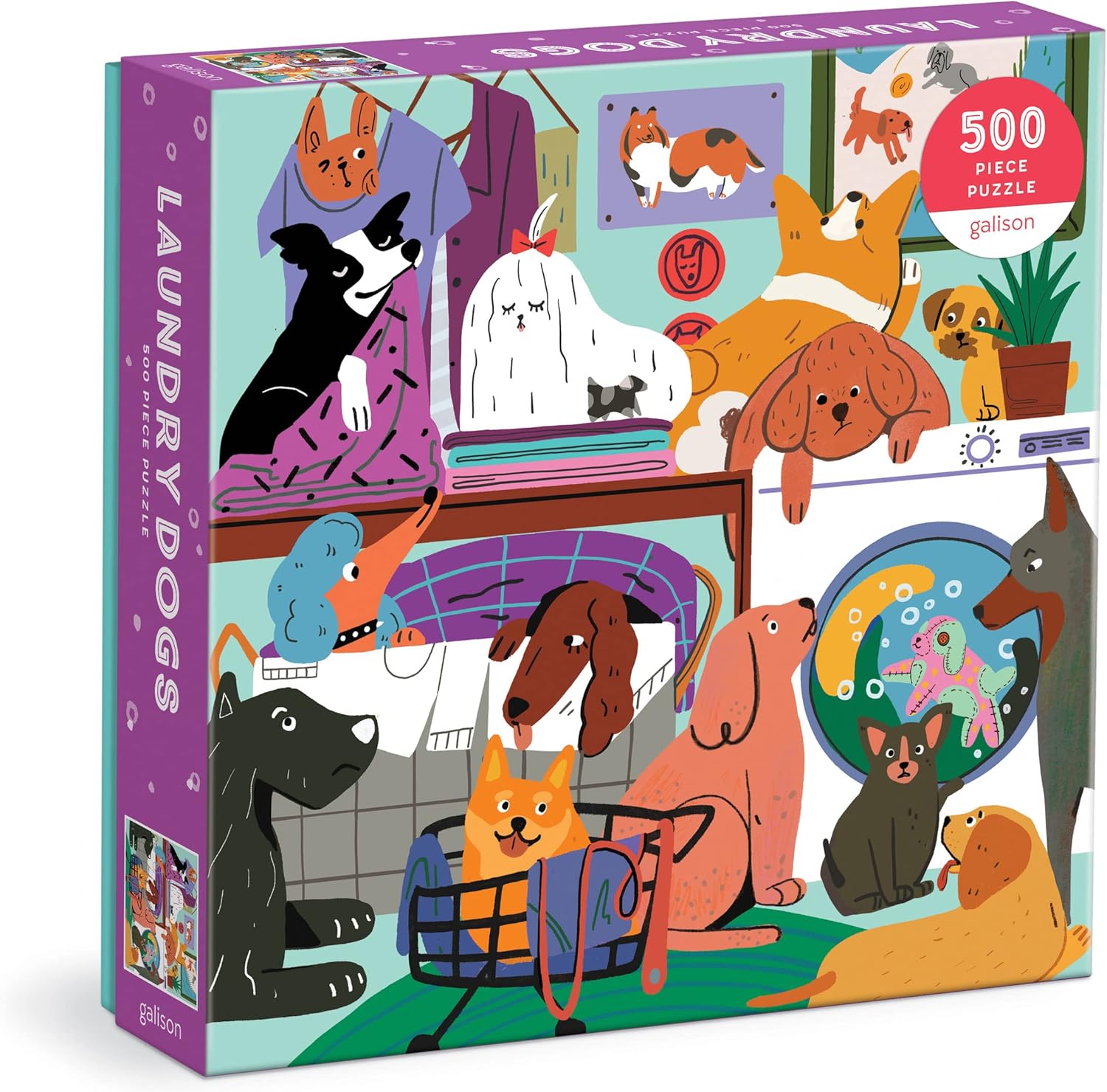 Laundry Dogs 500 Piece Jigsaw Puzzle - Galison; Sun. Jialei 9780735374874