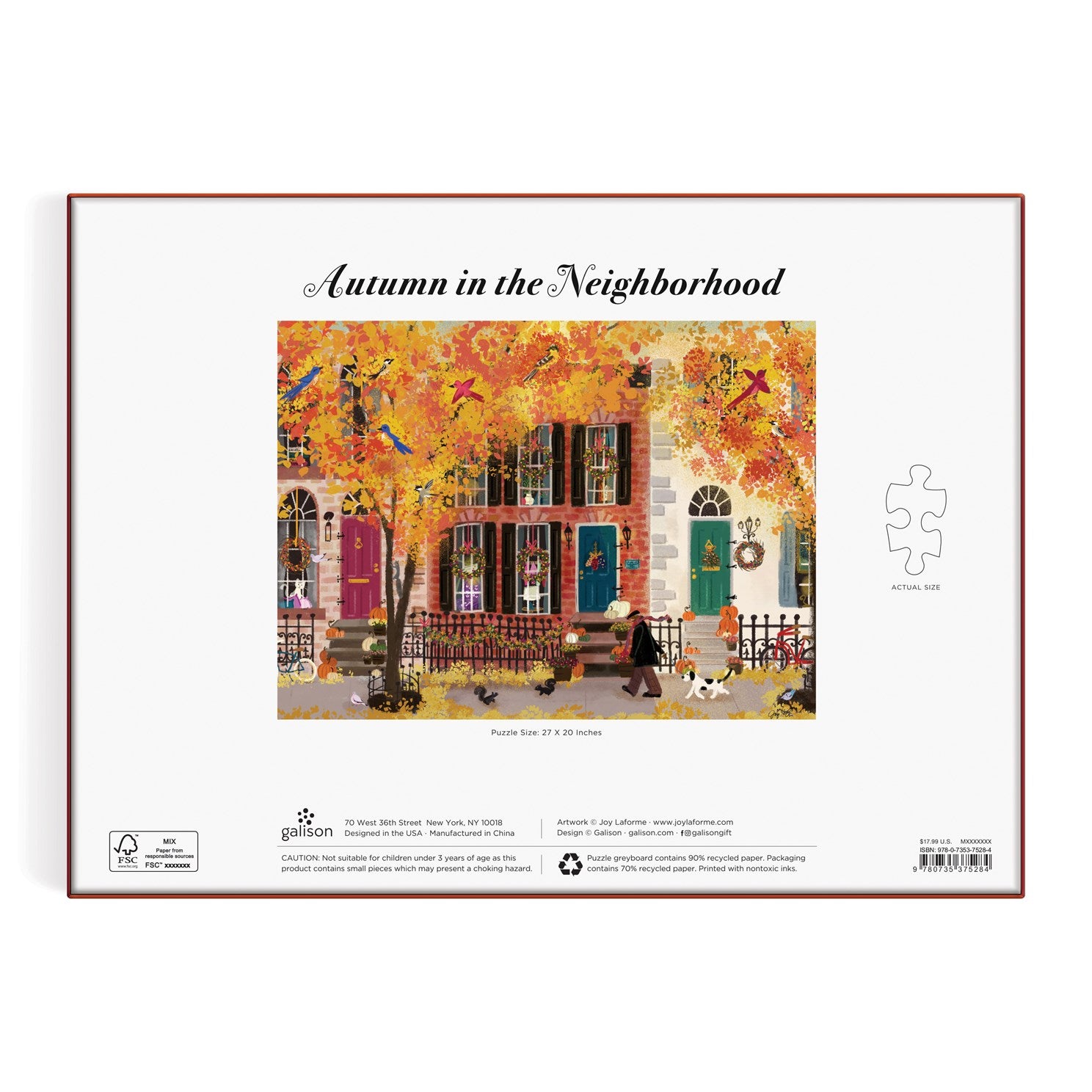 Autumn in the Neighborhood 1000-Piece Jigsaw Puzzle by LaForme. Joy
