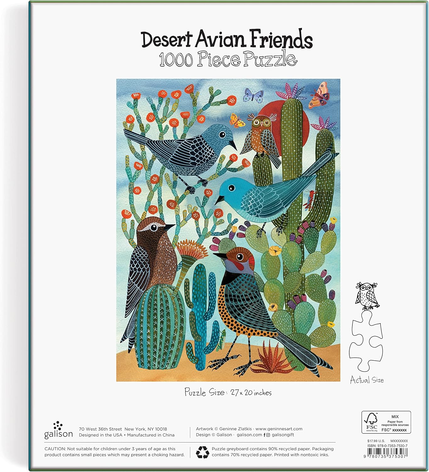 Desert Avian Friends 1000 Piece Jigsaw Puzzle - Zlatkis. Geninne 9780735375307_2